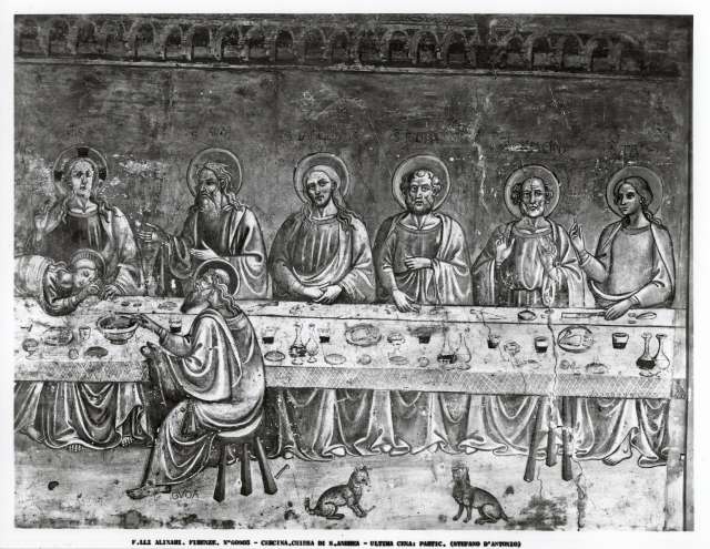 Alinari, Fratelli — Cercina, chiesa di S. Andrea - Ultima cena: partic. (Stefano d'Antonio) — particolare